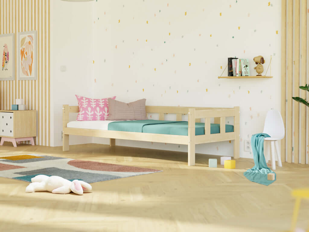 Kinderbed PAULINE met valbeveiliging en accessoires, diverse maten en kleuren