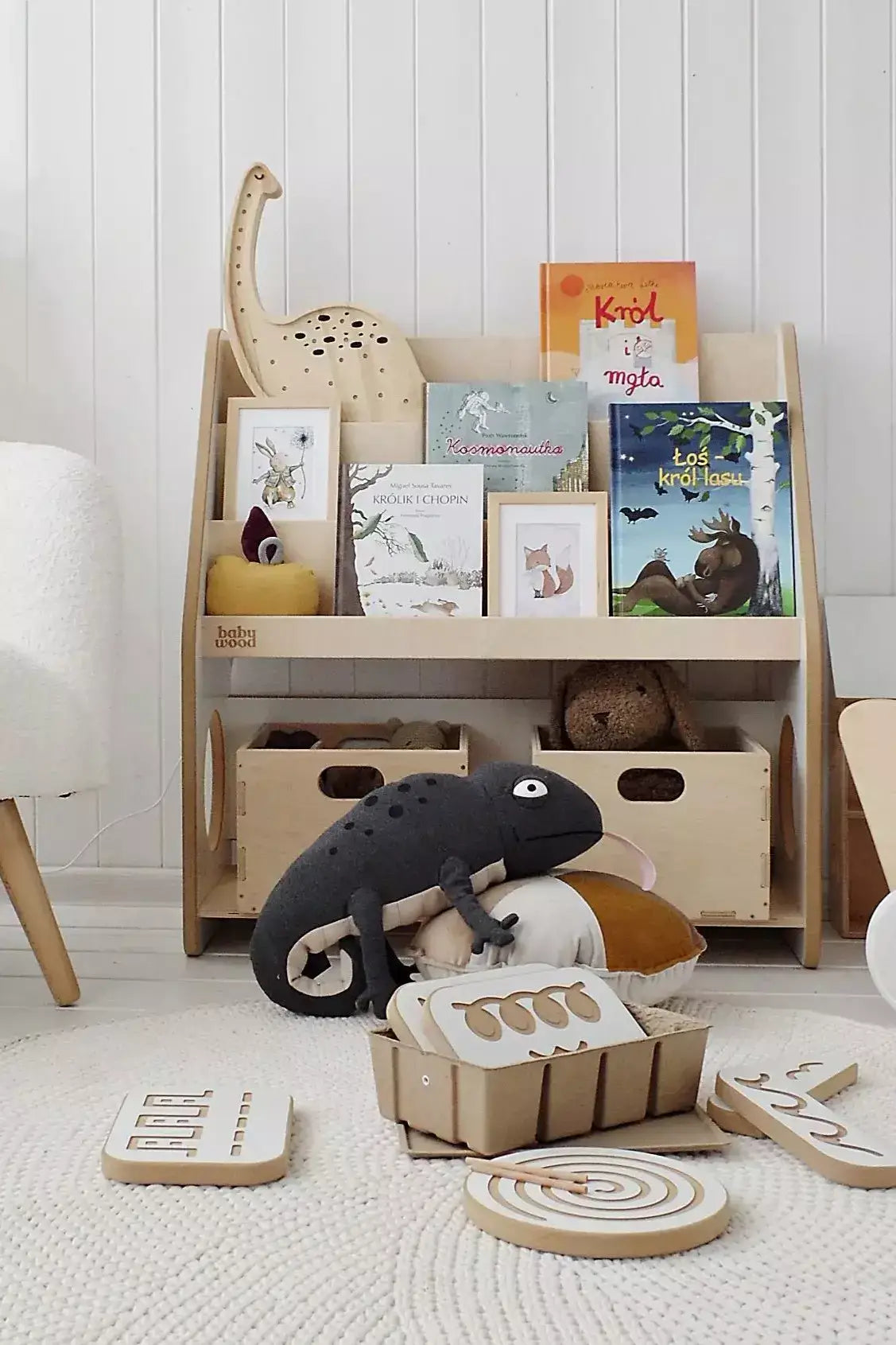 Bücherregal aus Holz für Bücher & Spielzeug