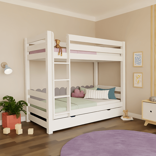 Holz Etagenbett THEA, versch. Farben & Zubehör