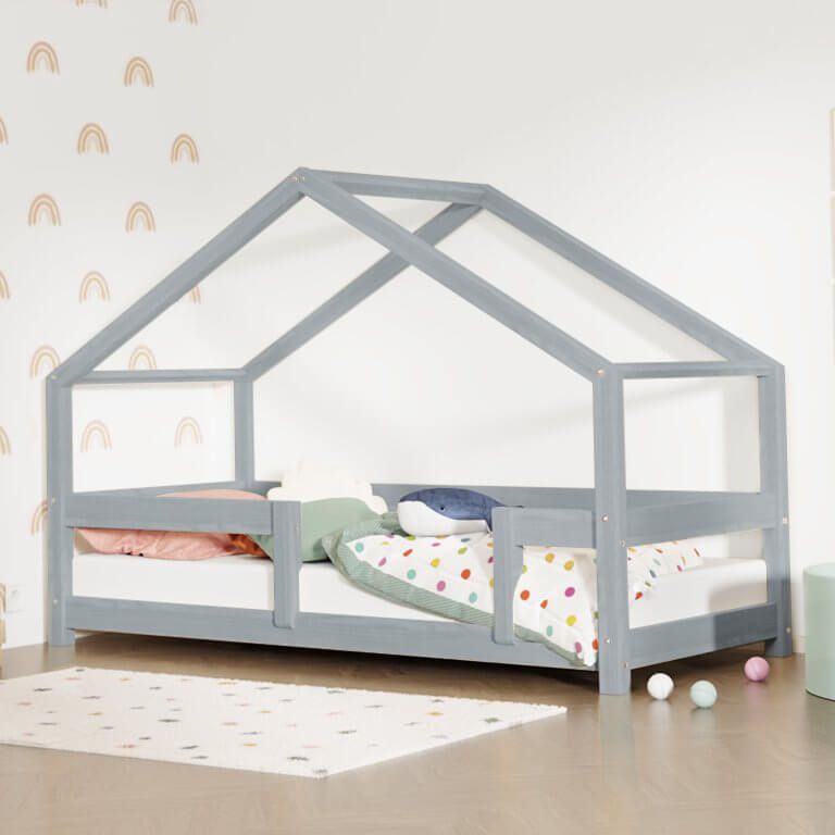 Hausbett NIKA für Kinder mit Rausfallschutz, versch. Maße & Farben