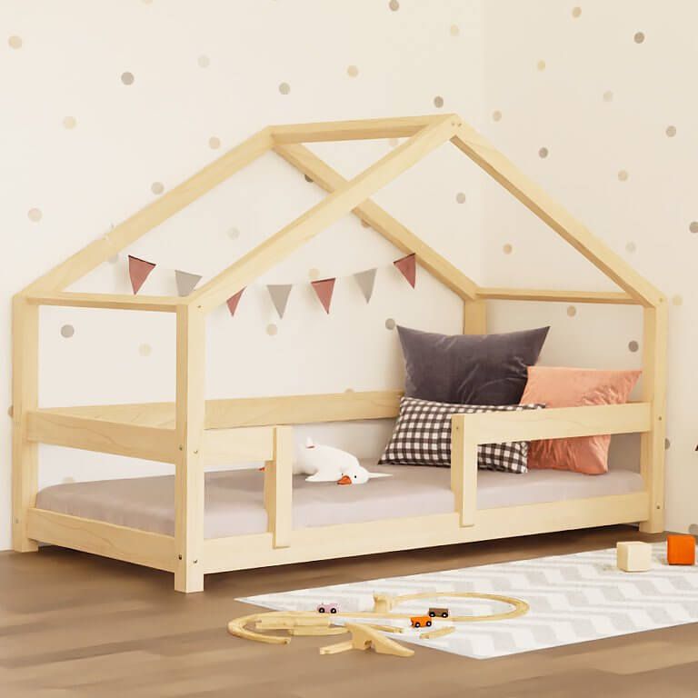 Hausbett NIKA für Kinder mit Rausfallschutz, versch. Maße & Farben