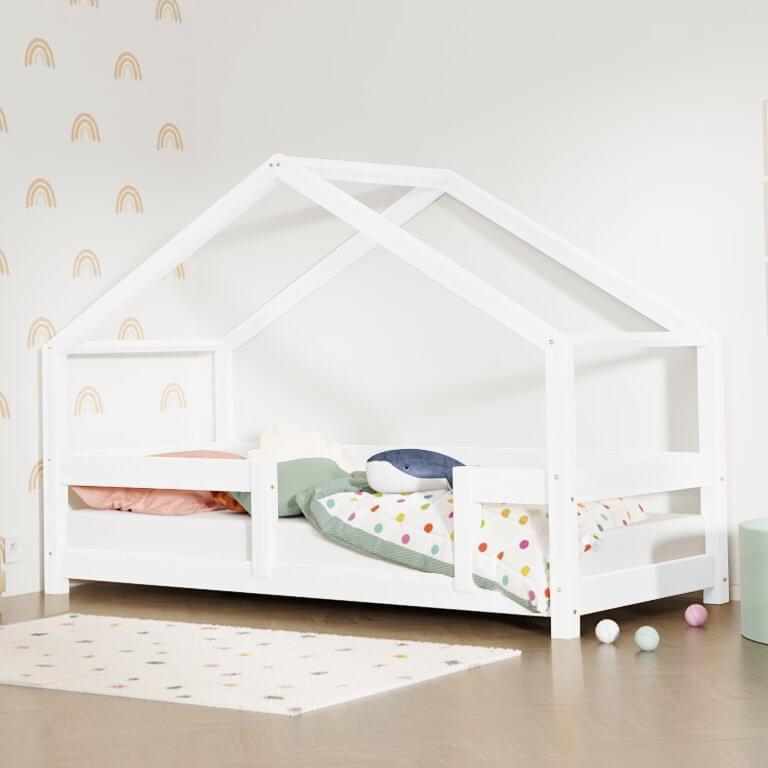 Hausbett NIKA für Kinder mit Rausfallschutz, versch. Maße & Farben