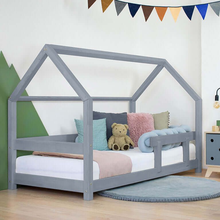 Hausbett FENNA für Kinder mit Rausfallschutz, versch. Maße & Farben