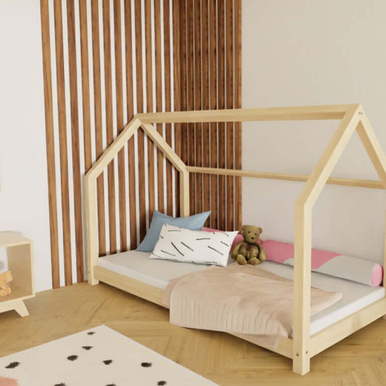 Hausbett FENNA für Kinder mit Rausfallschutz, versch. Maße & Farben