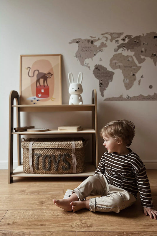 Wooden shelf SLIM for children's rooms, various sizes