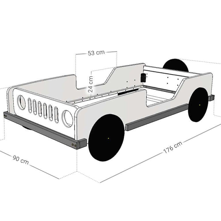 Houten kinderbed JEEP, diverse kleuren