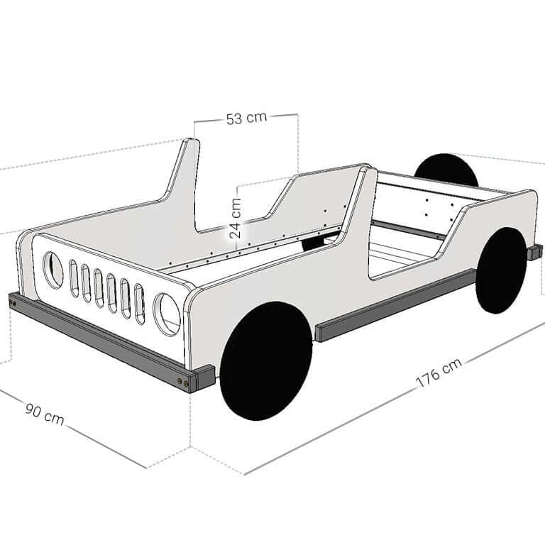 Holz Kinderbett SAFARI, versch. Farben