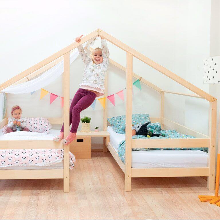 Hausbett TWIN für Zwillinge, versch. Maße & Farben