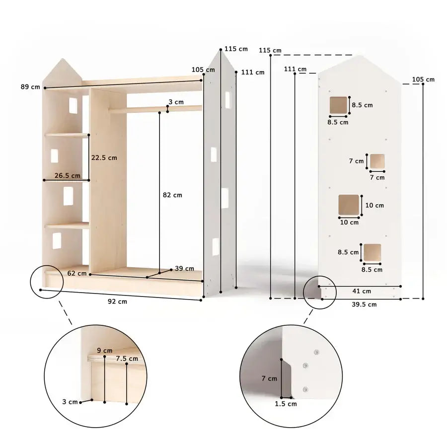 Kledingkast voor kinderen, diverse kleuren