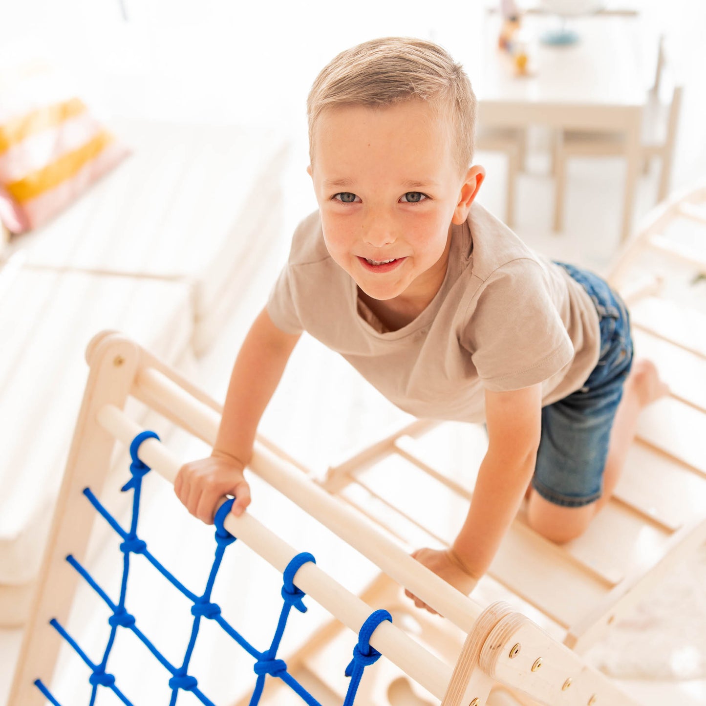 Lion climbing set - climbing triangle, chicken ladder & arch