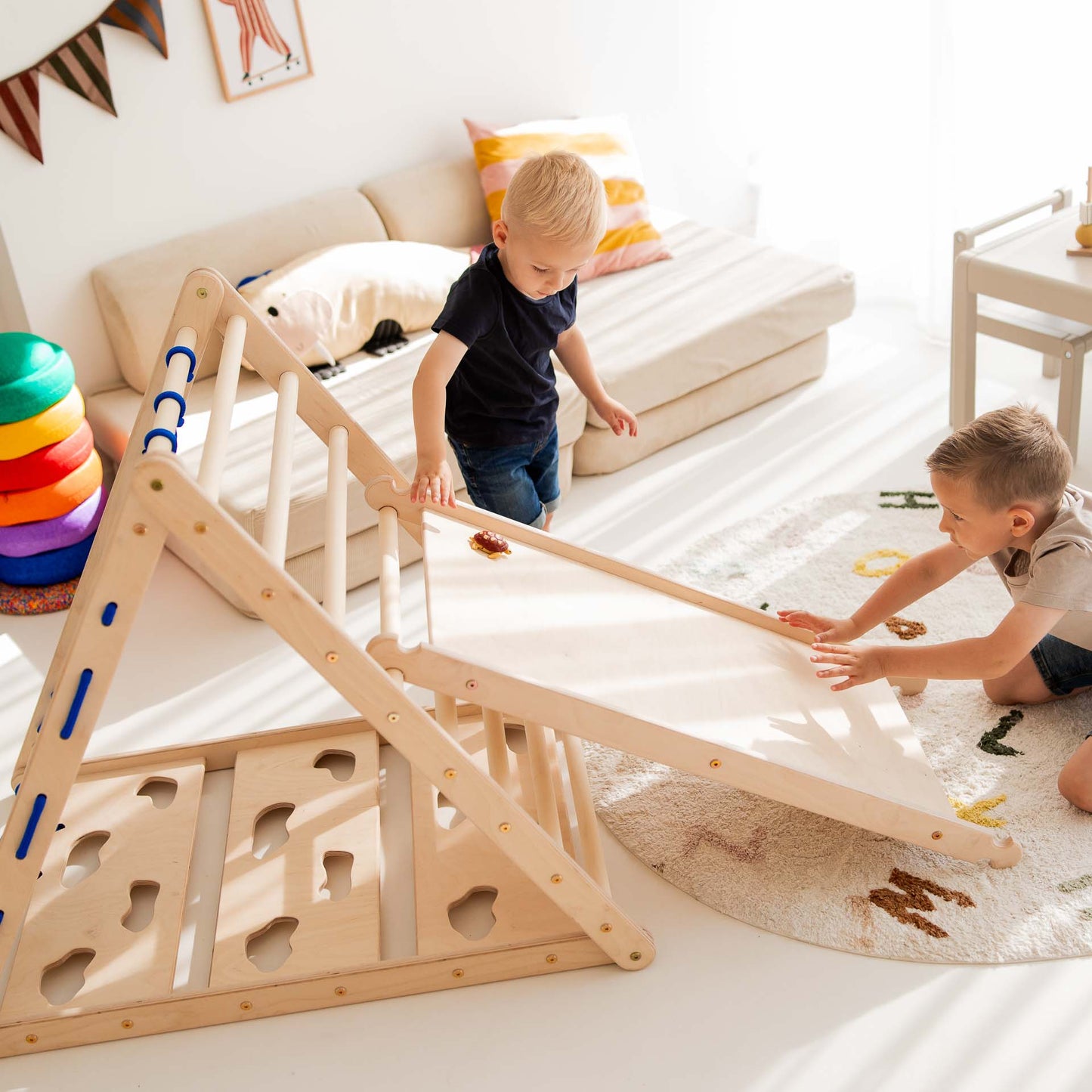 Lion climbing set - climbing triangle, chicken ladder & arch