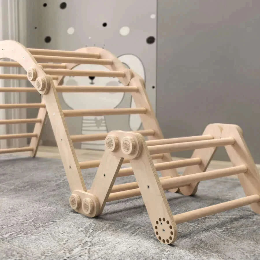 Climbing frame "L" for children, untreated wood