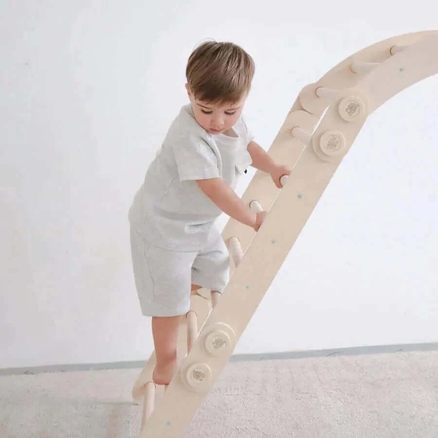 Climbing frame "L" for children, untreated wood