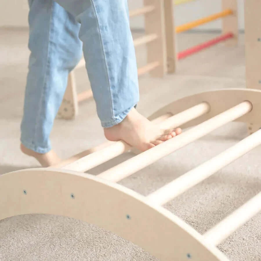 Climbing frame "L" for children, untreated wood