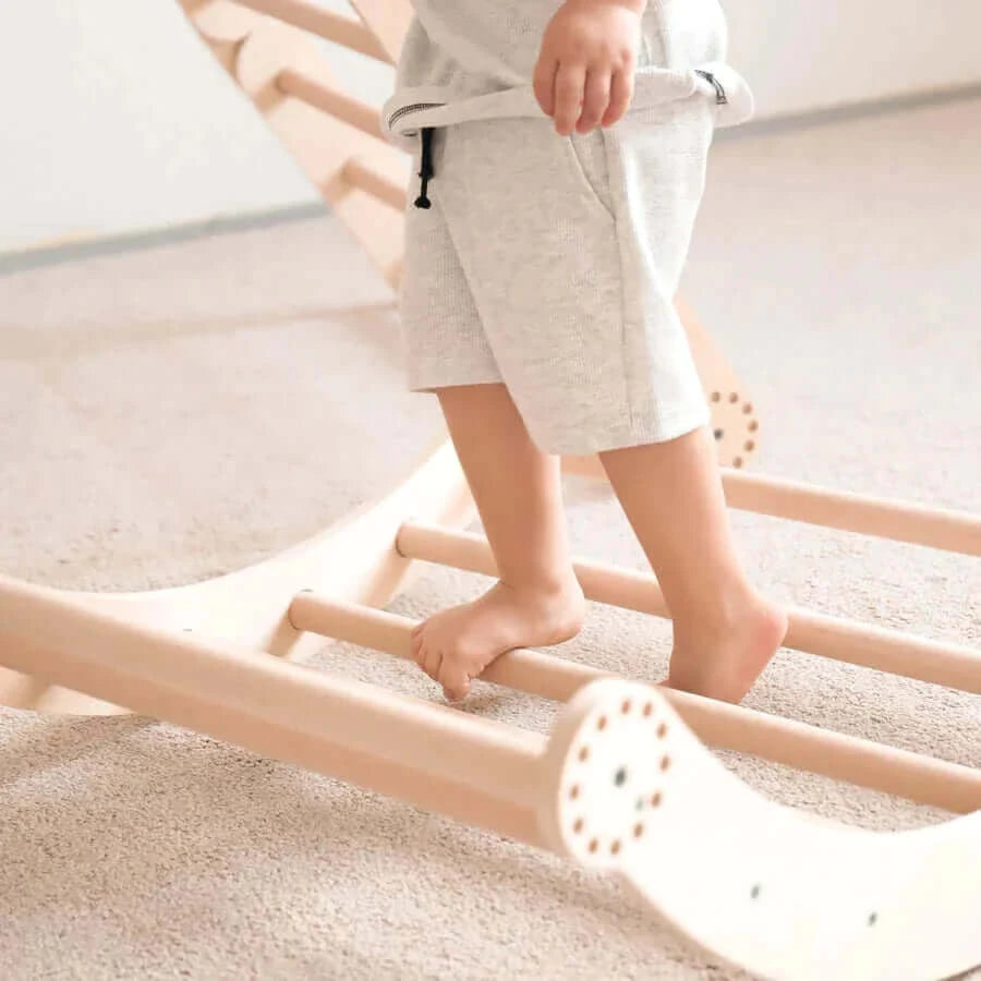 Climbing frame "L" for children, untreated wood