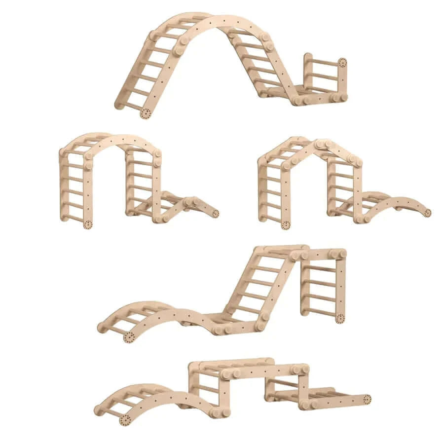Climbing frame "L" for children, untreated wood
