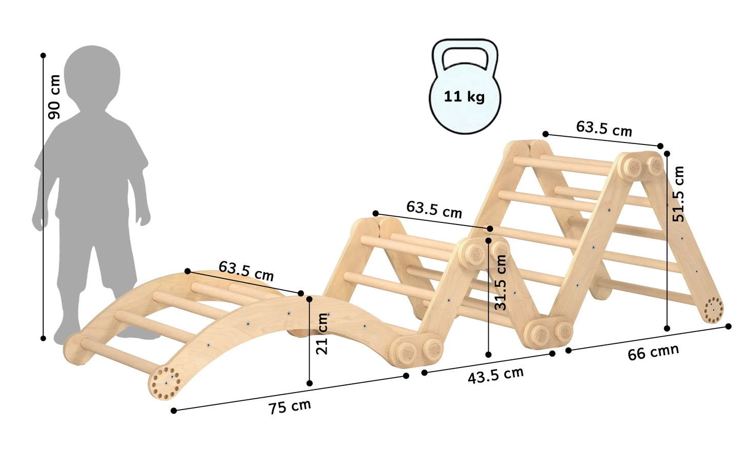 Climbing frame "L" for children