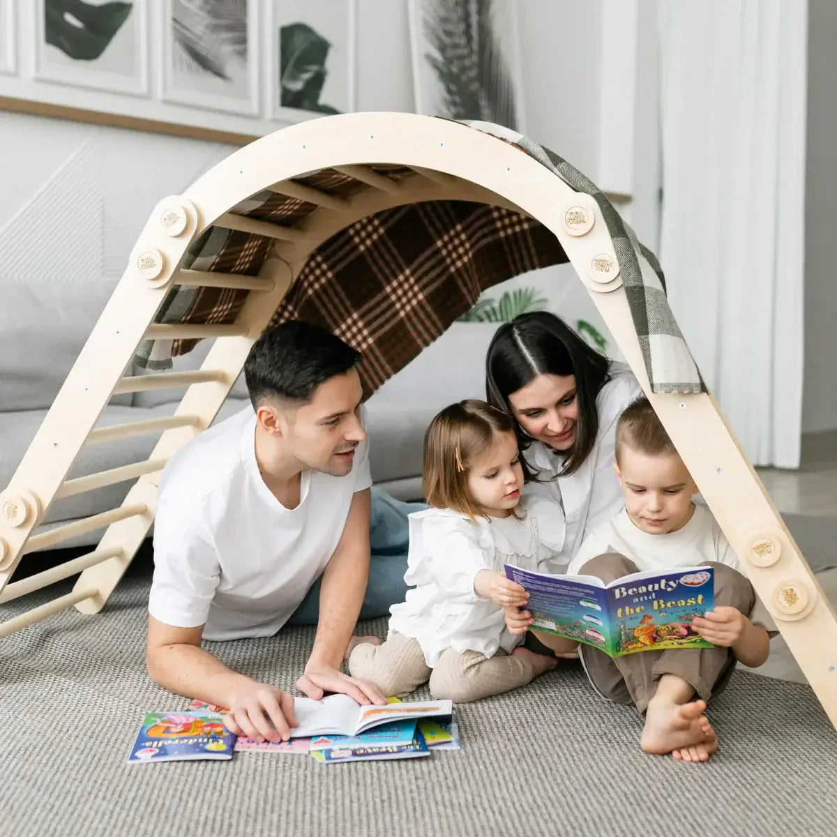 Climbing frame "L" for children, untreated wood