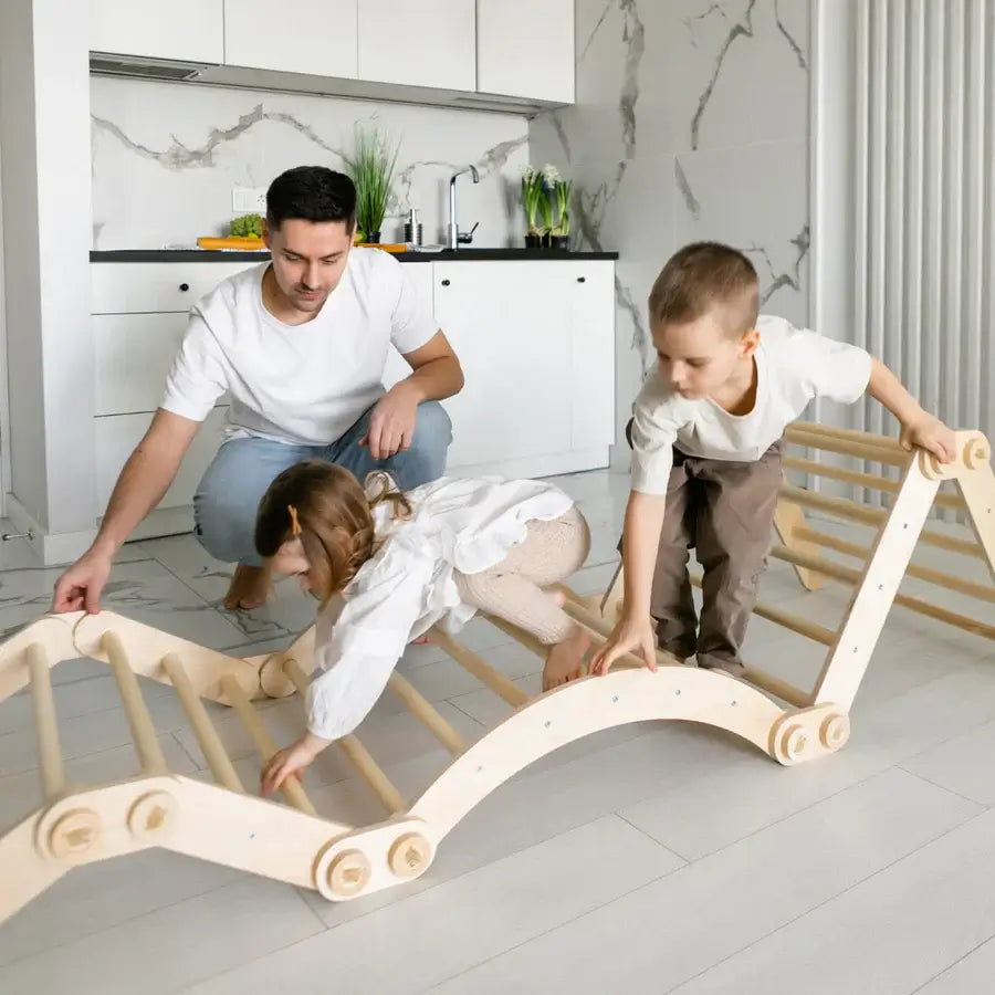 Climbing frame "L" for children, untreated wood