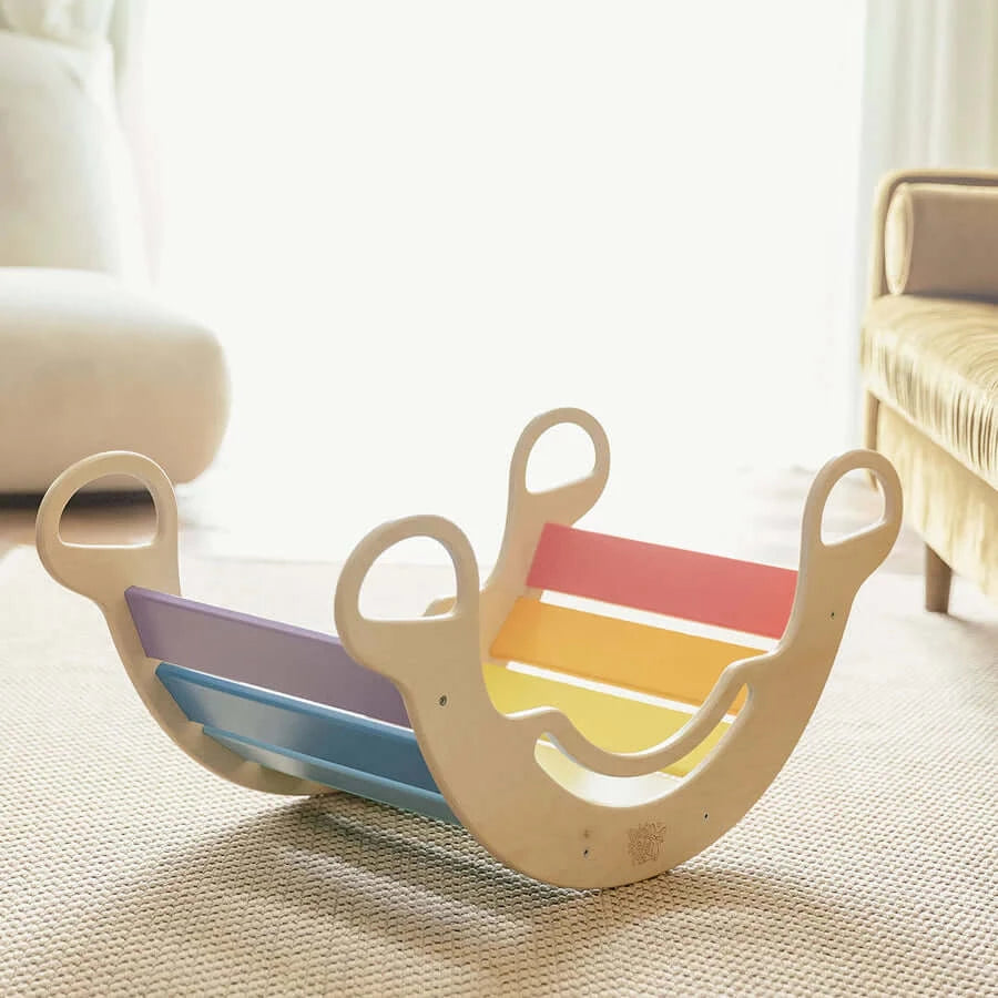 Kinderset klimboog kleurrijk met glijbaan/ladder & stoel