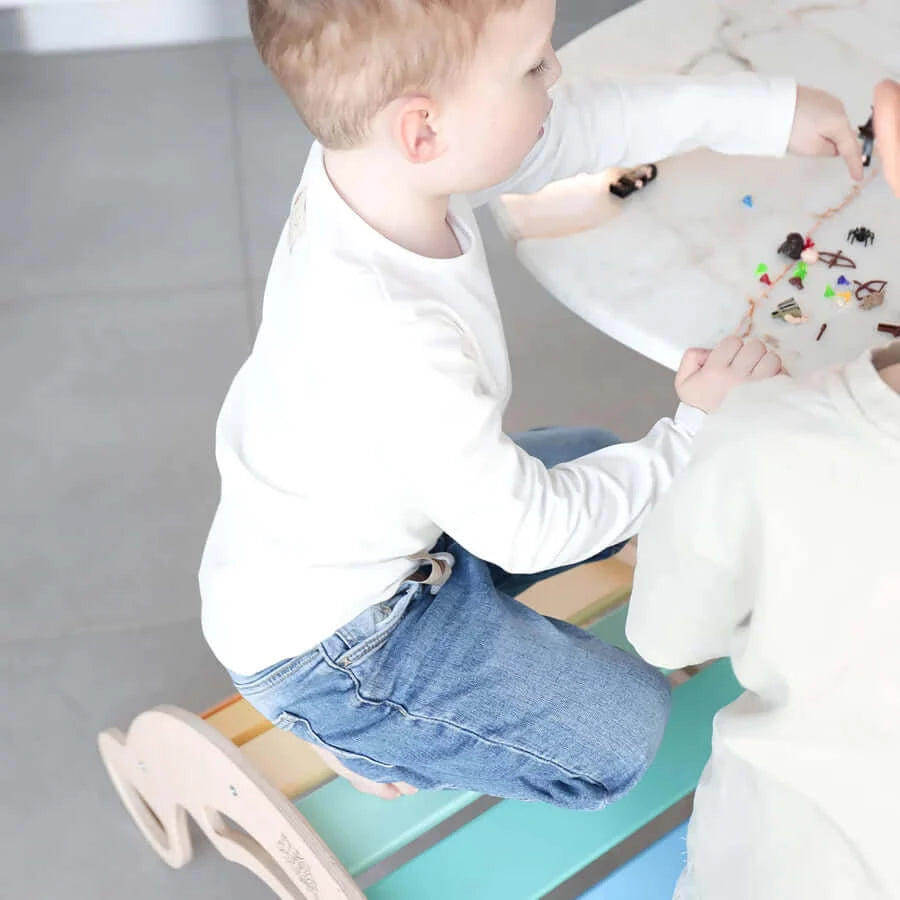 Kinderset klimboog kleurrijk met glijbaan/ladder & stoel