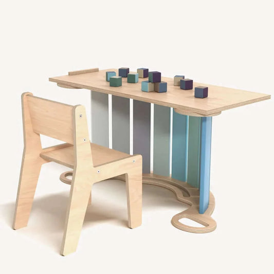 Kinderset klimboog Mint met glijbaan/ladder & stoel
