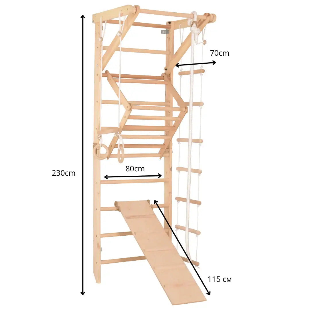 Klimwand SPORT3 voor kinderen & tieners, onbehandeld hout