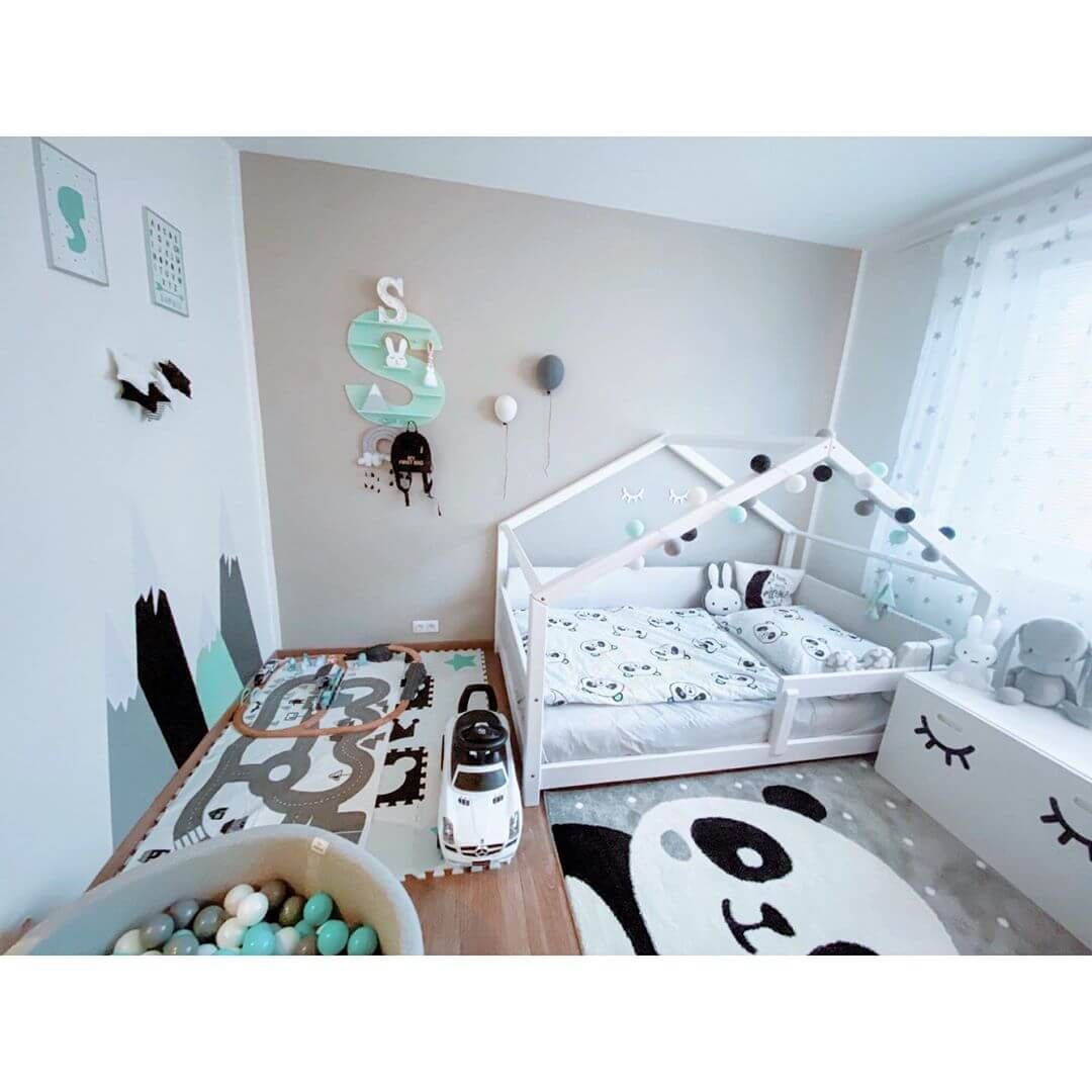 Hausbett NIKA für Kinder mit Rausfallschutz, versch. Maße & Farben