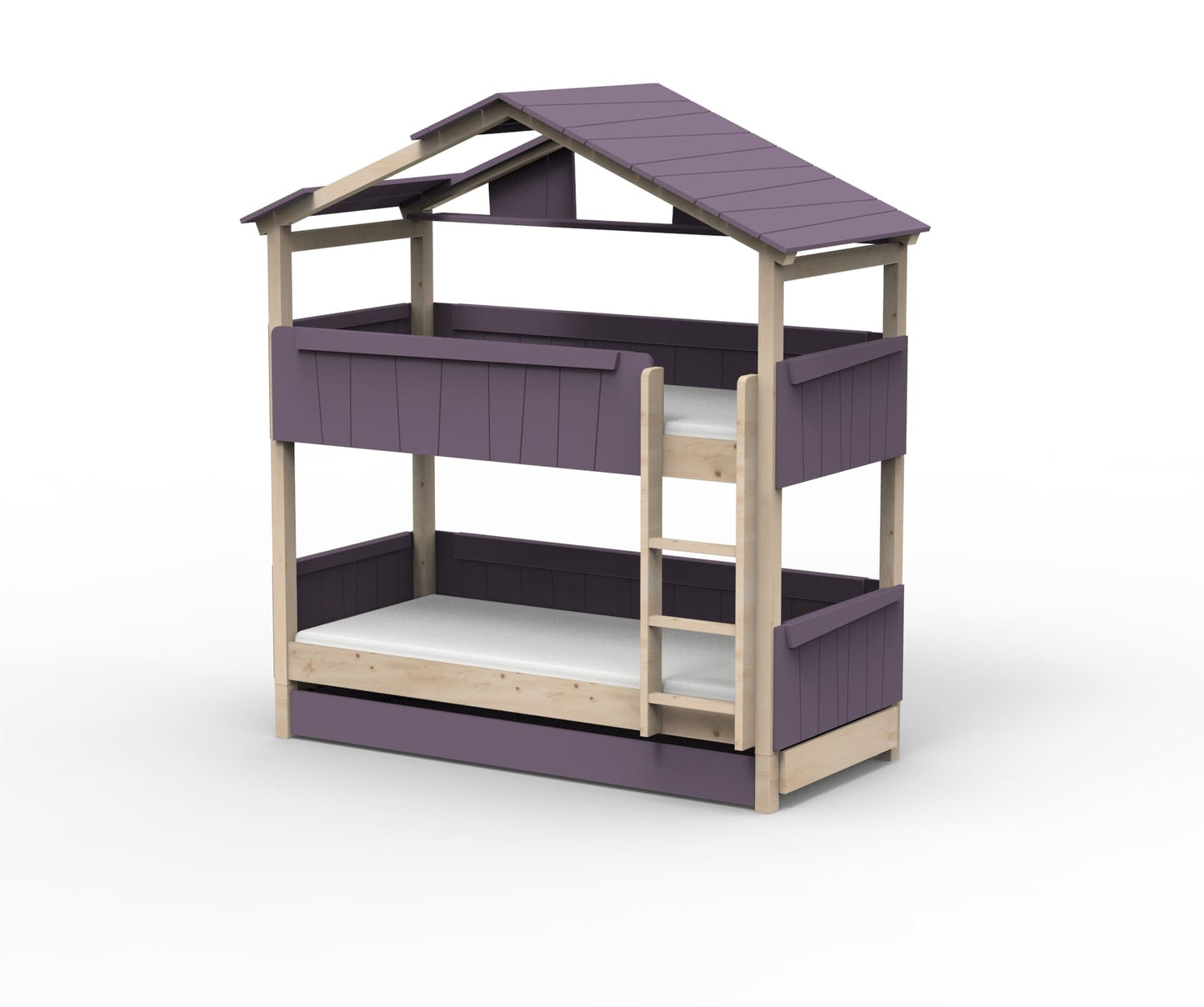 Starlight Haus-Etagenbett für Kinder mit Dach & Zusatzbett