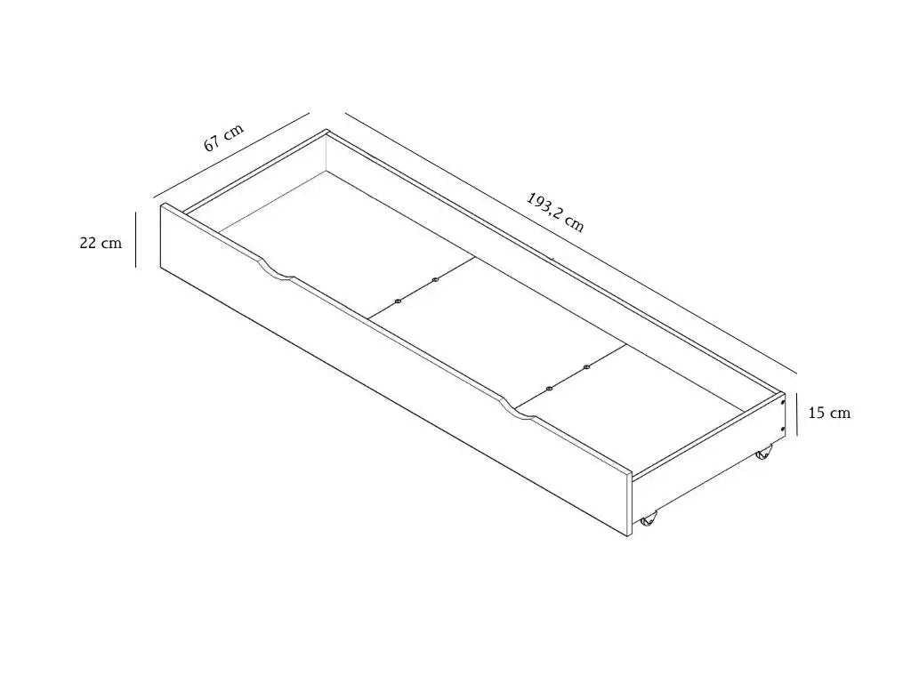 Schublade als Stauraum für das Etagenbett THEA mit Stufenregal