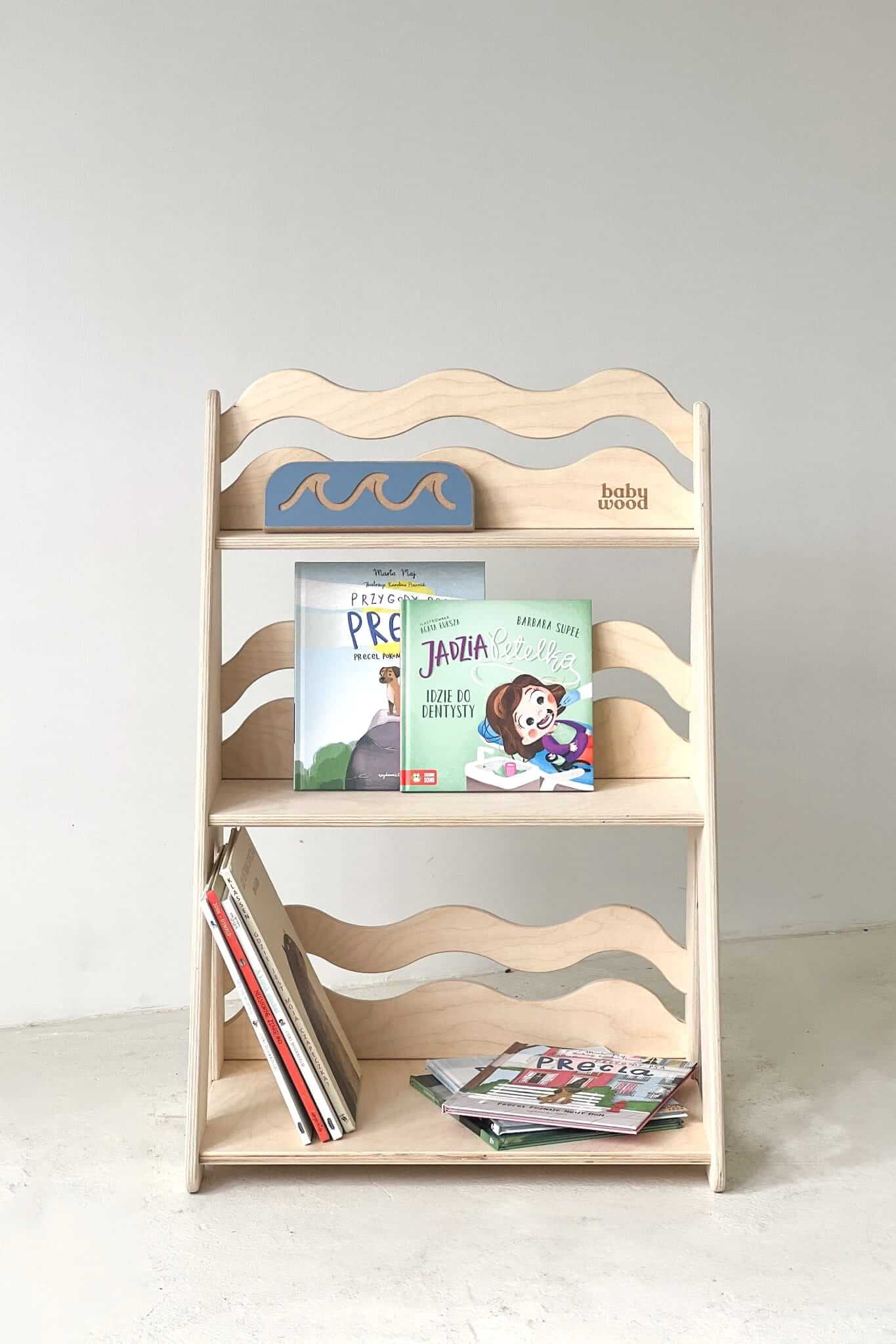 Spielzeugregal "WAVE" aus Holz, versch. Größen
