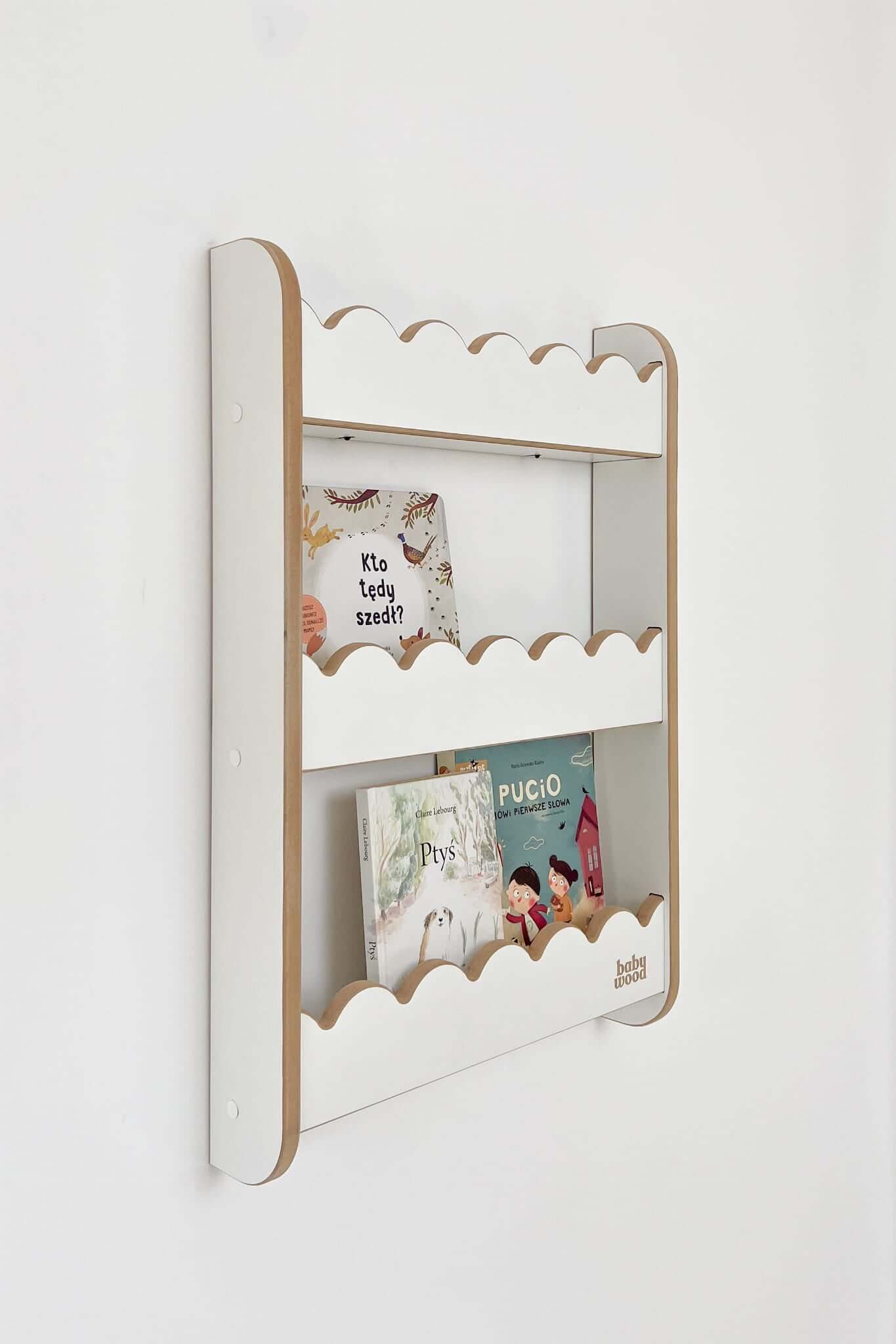 Wall shelf for books "Wave", various sizes and colors