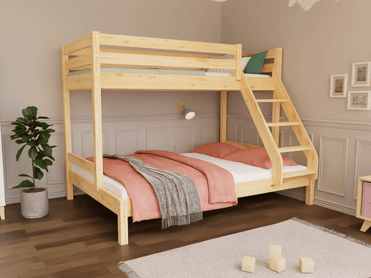Holz Etagenbett HANNES für 3 Personen, versch. Farben