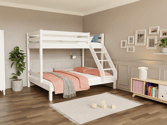 Holz Etagenbett HANNES für 3 Personen, versch. Farben