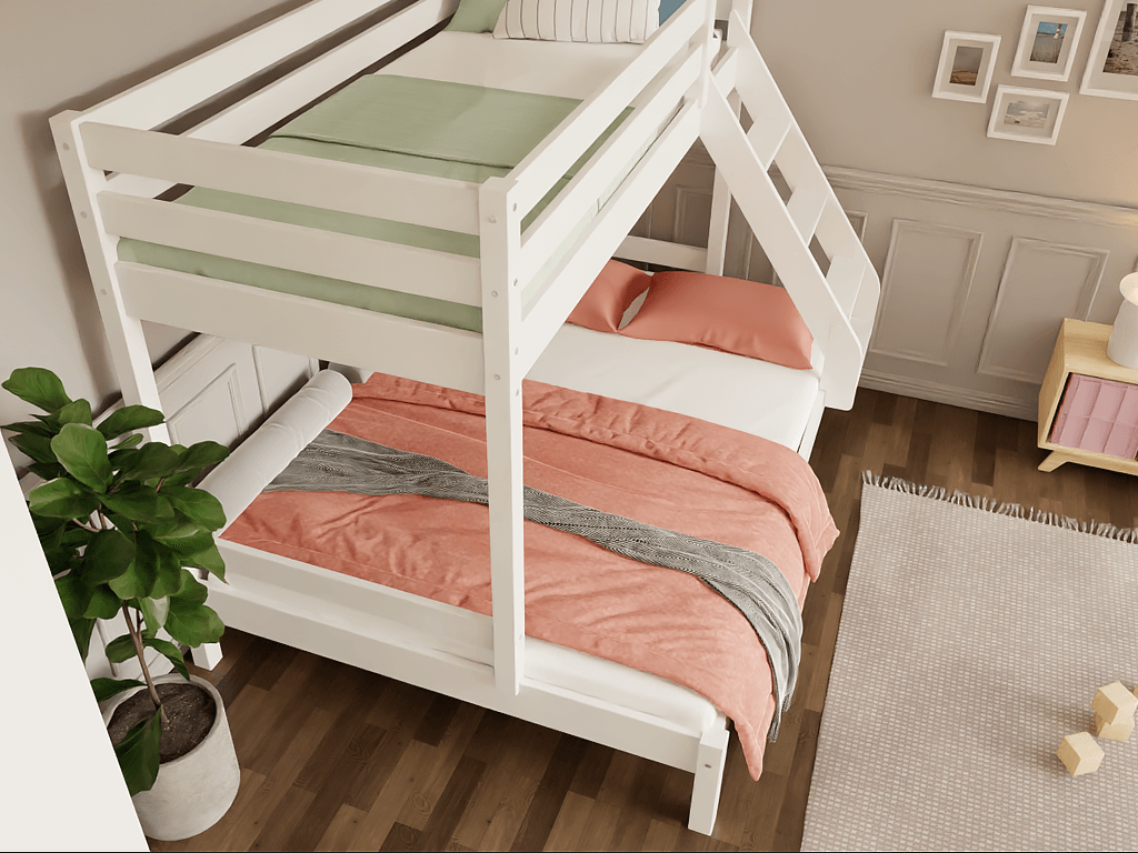 Holz Etagenbett HANNES für 3 Personen, versch. Farben
