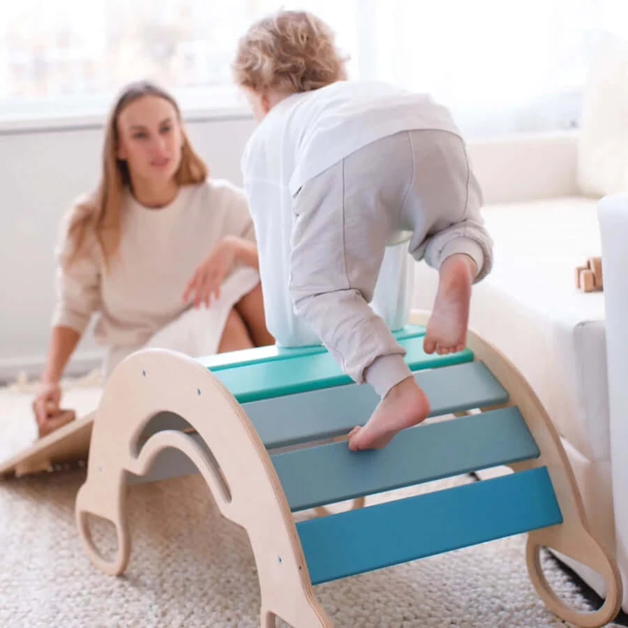Montessori klimboog Mint met glijbaan/ladder
