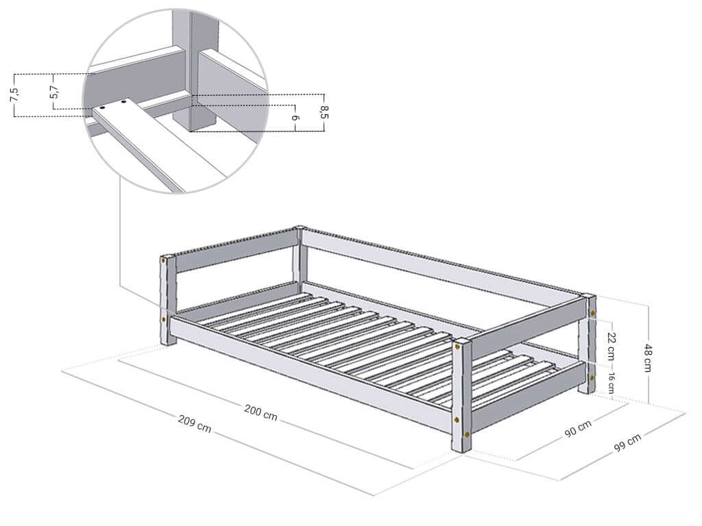 KÄTHE single bed for children, various sizes & colors