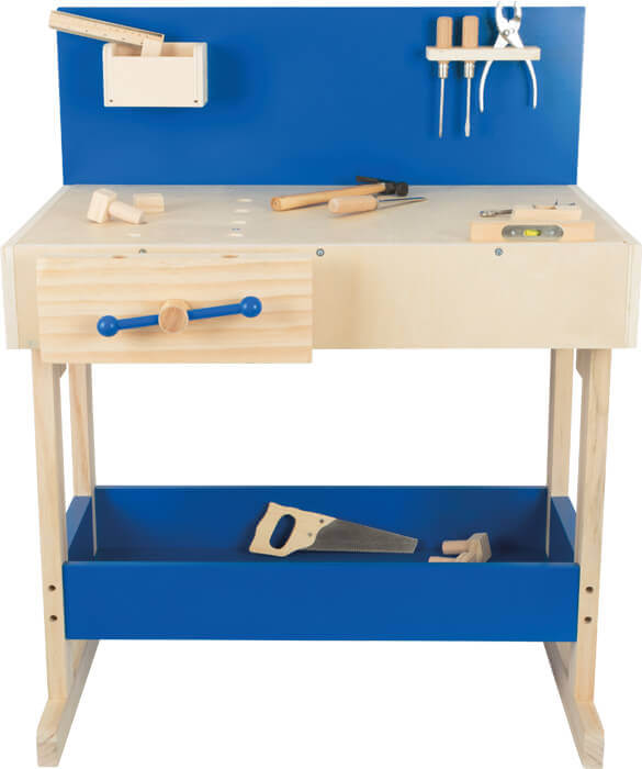 Kinderwerkbank blauw met toebehoren