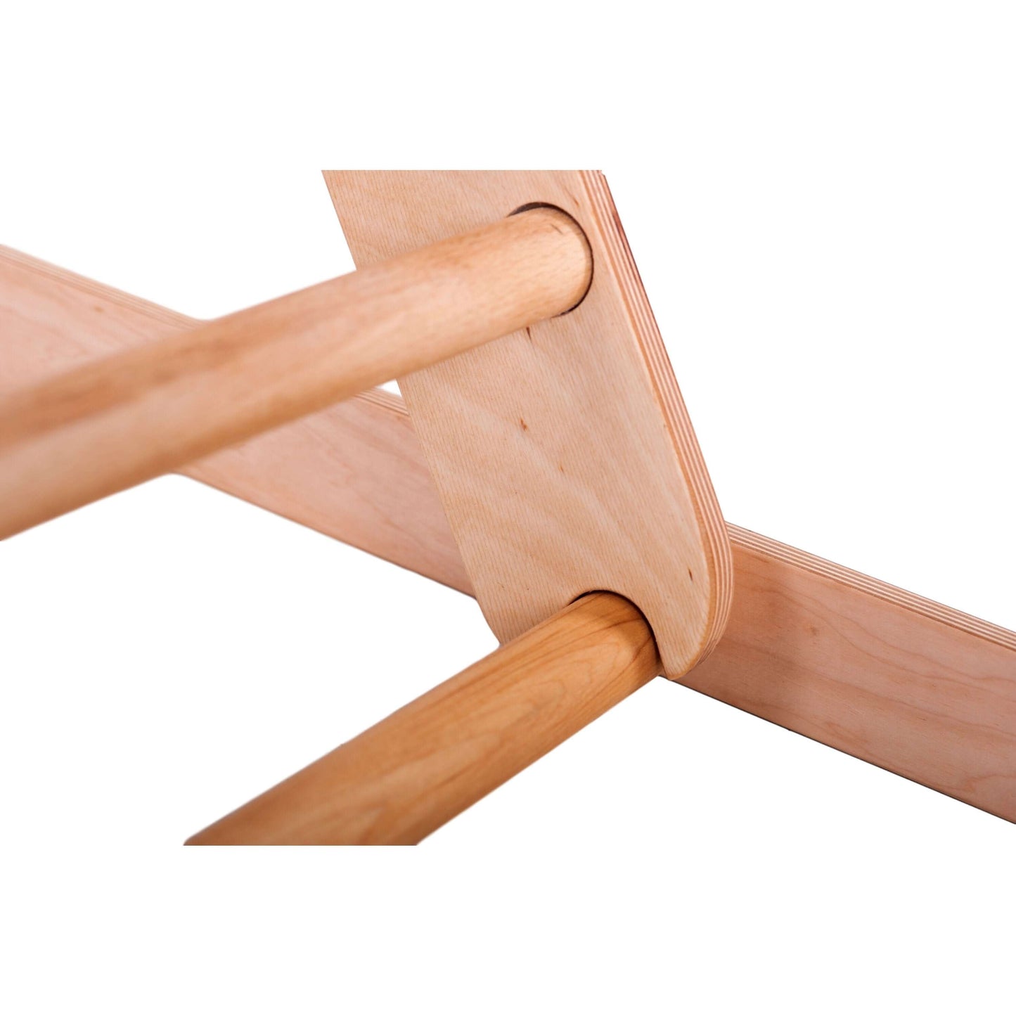 Klimdriehoek L met kippenladder, naturel hout