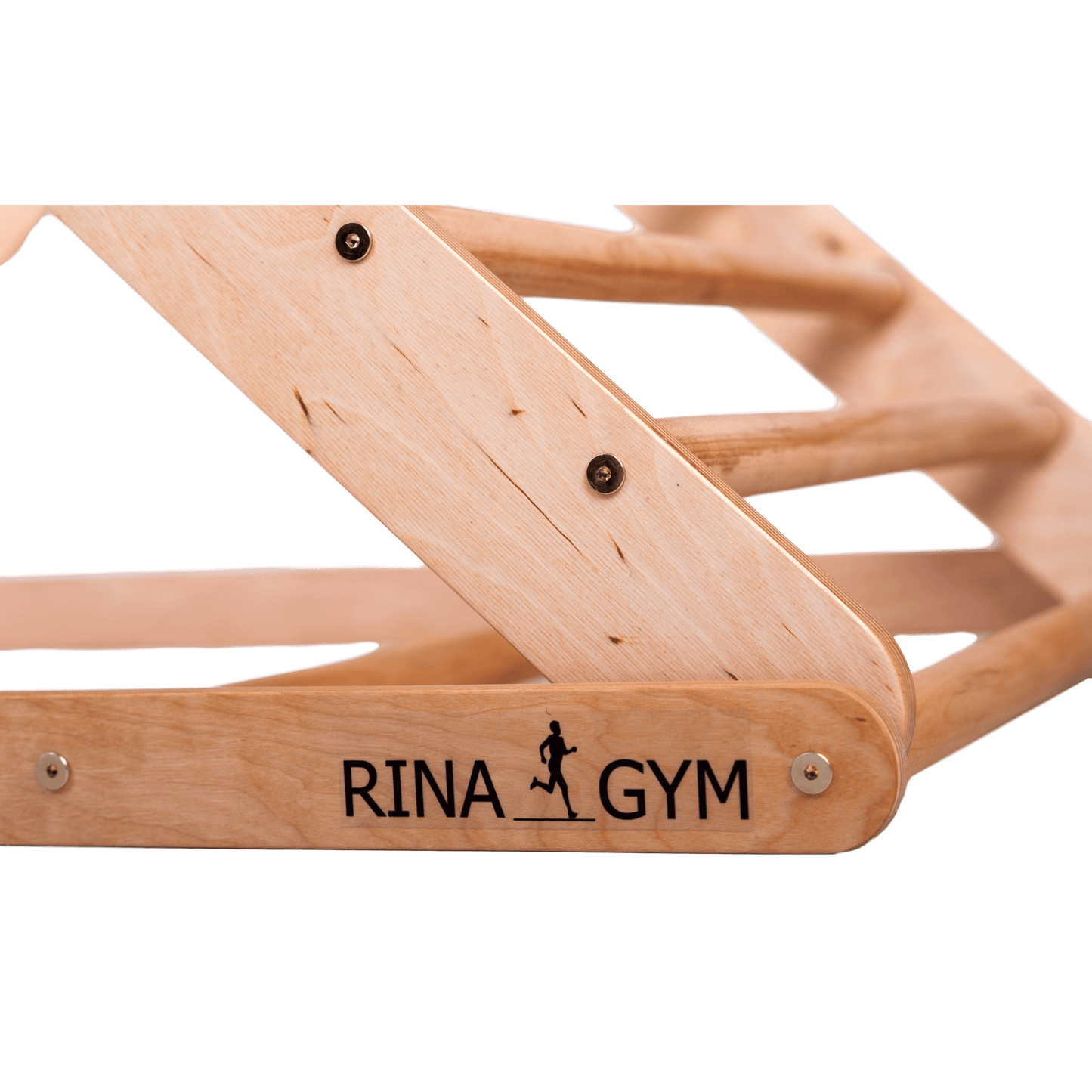Klimdriehoek L met kippenladder, naturel hout