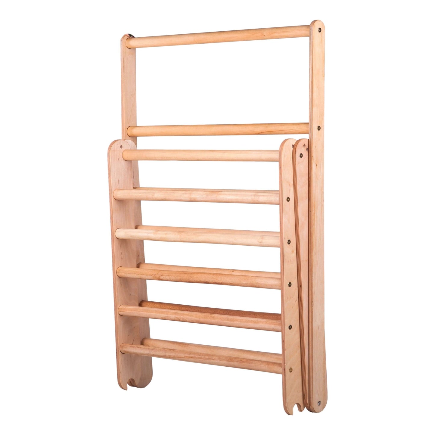 Klimdriehoek L met kippenladder, naturel hout