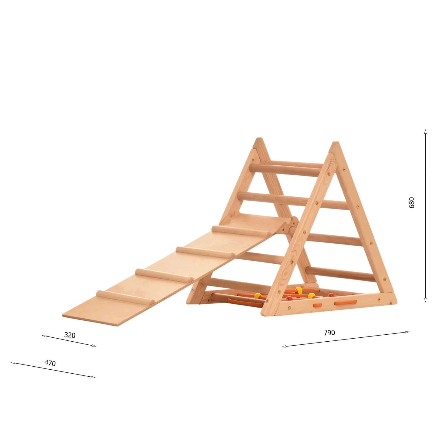Kletterdreieck KOMPAKT mit Leiter, Kletternetz & Rutsche, FLOHMARKT