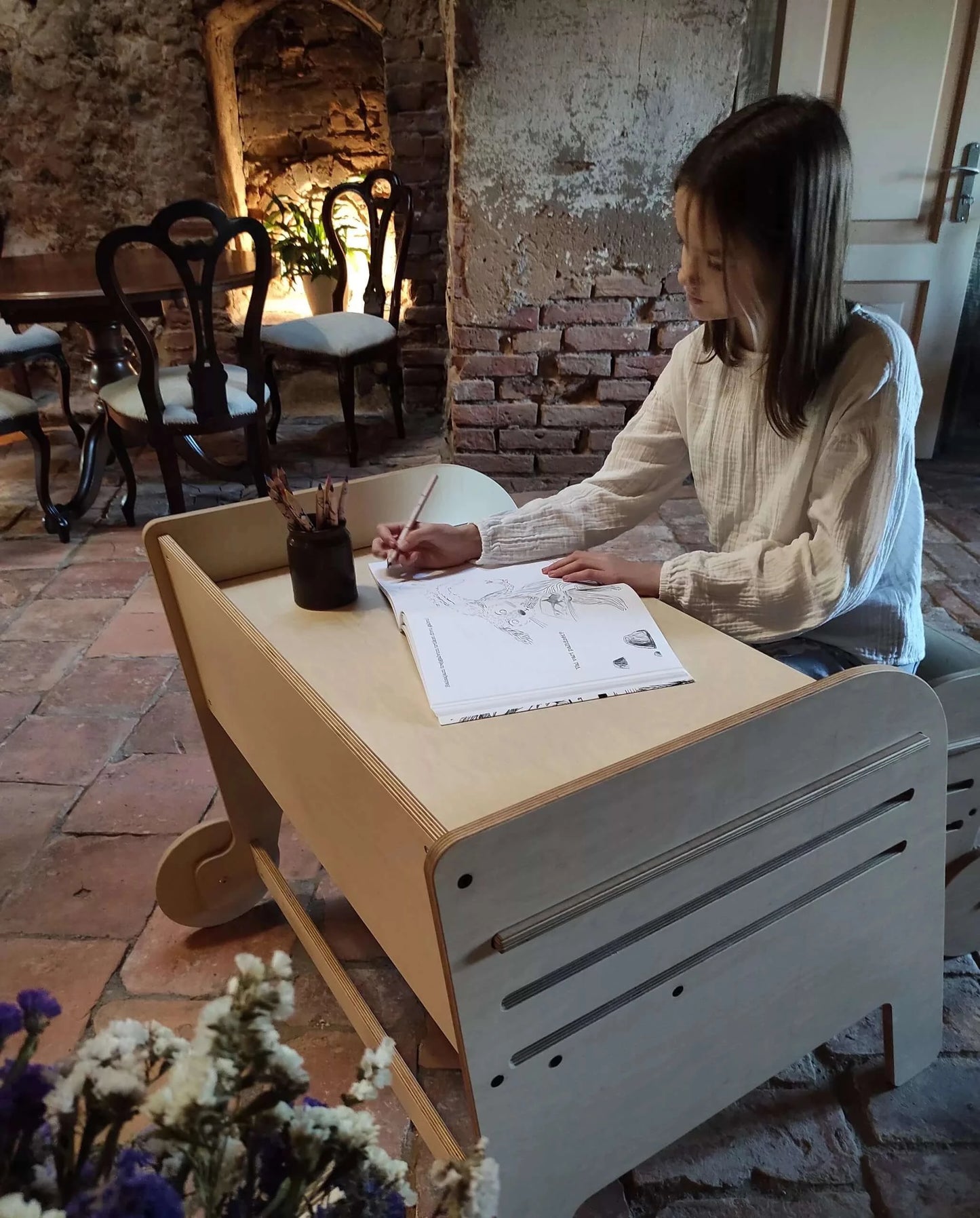 Montessori Bureau & Stoel Set "Rad"