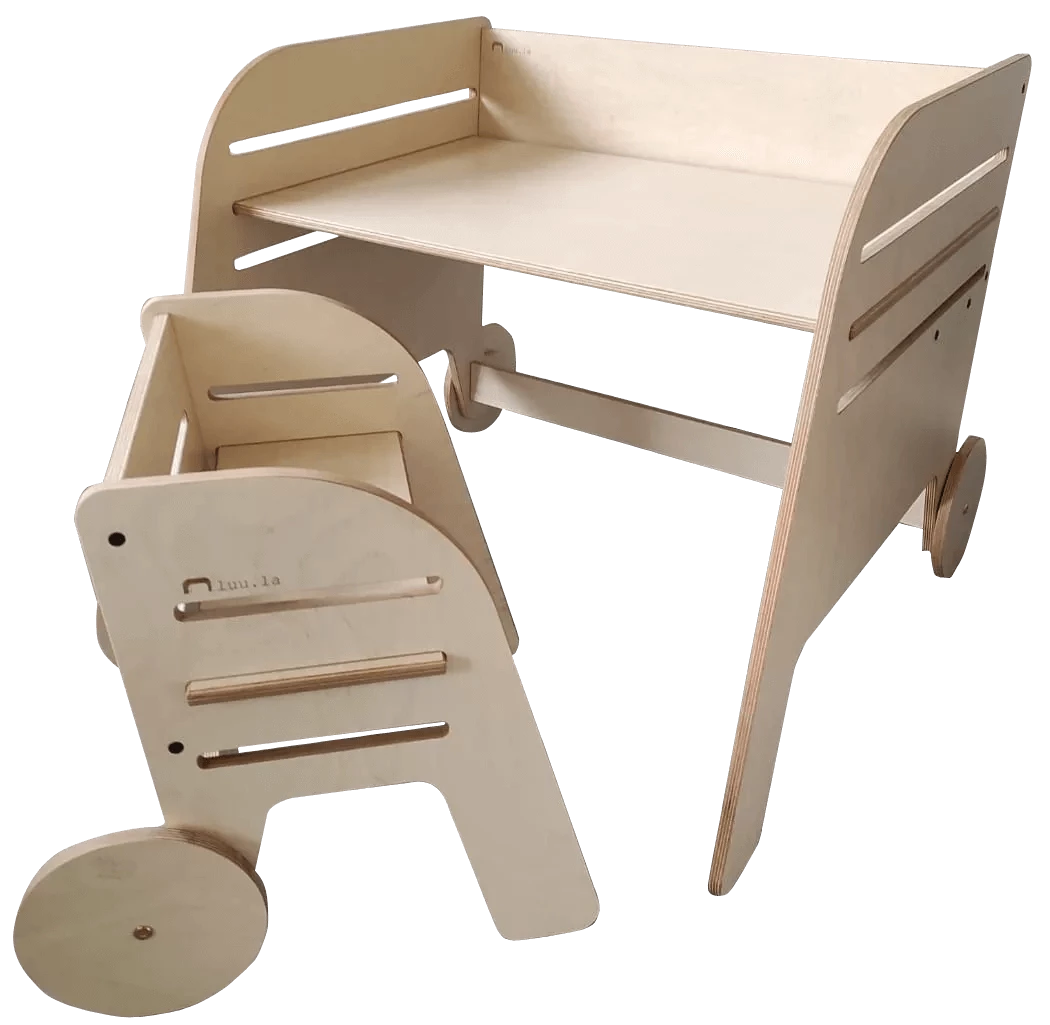 Montessori Bureau & Stoel Set "Rad"