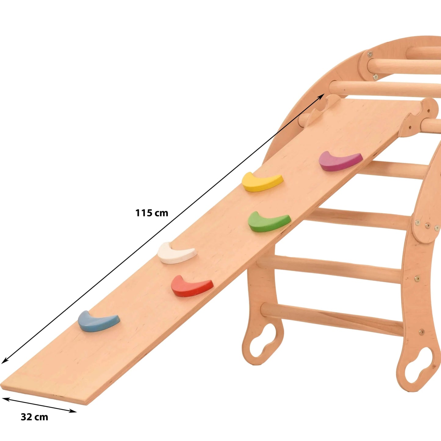 Rutschbrett mit Halbmondgriffen - Zubehör zum Kletterdreieck