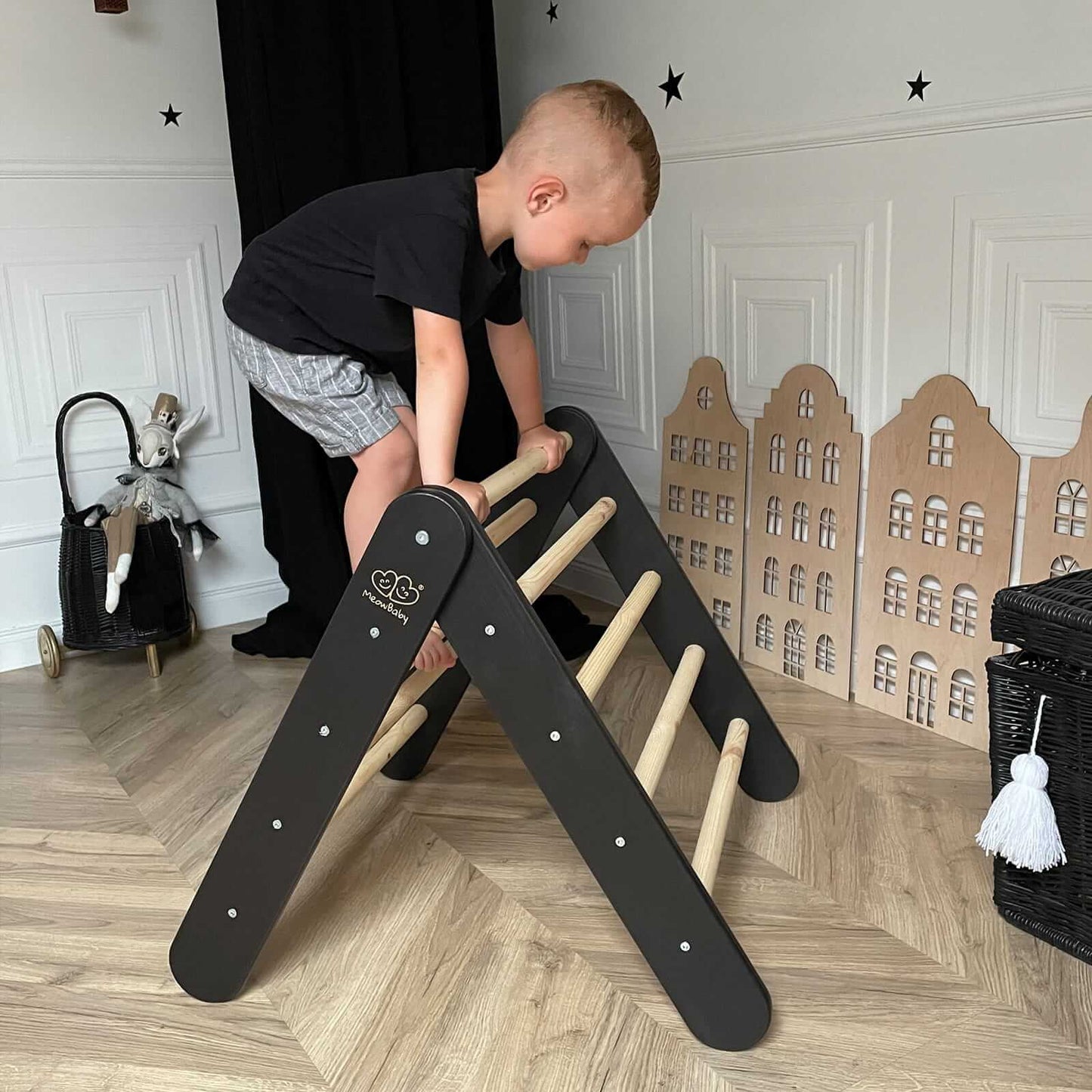 MeowBaby® Montessori klimdriehoek voor kinderen verschillende kleuren