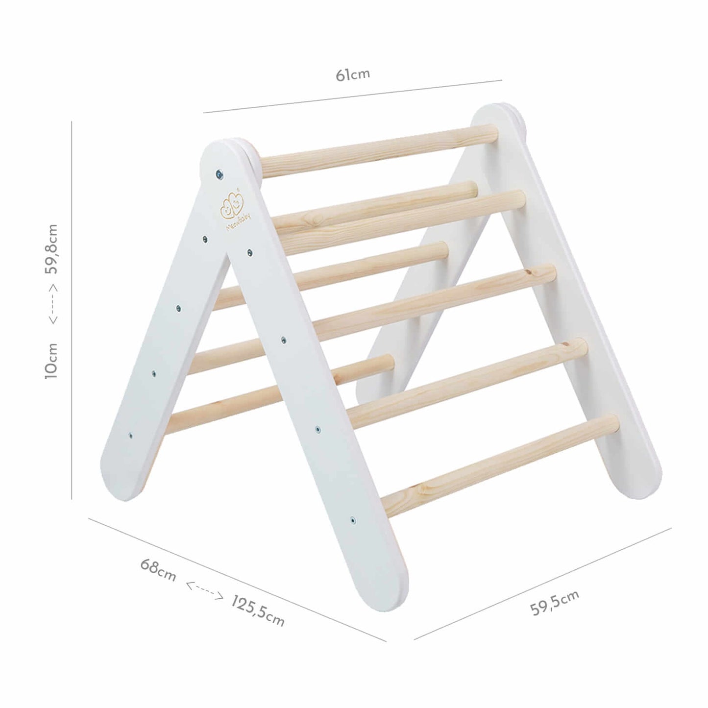 MeowBaby® Montessori klimdriehoek voor kinderen verschillende kleuren