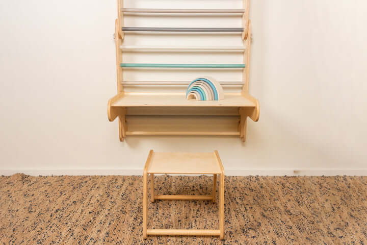 Table & chair for wall bars
