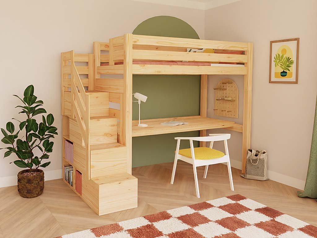 Hochbett für Kinder aus Holz