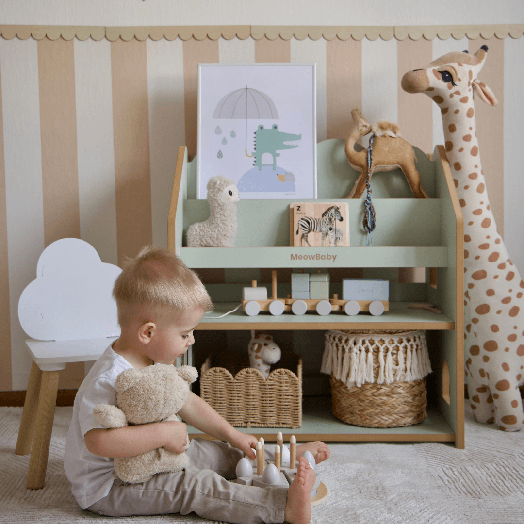 2-in-1 Montessori-Bücherregal Cloudy